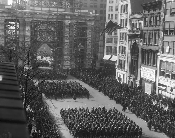 Framed Print : African Am Troops Marching Down St;Parad Framed Print : African Am Troops Marching Down St;Parad
