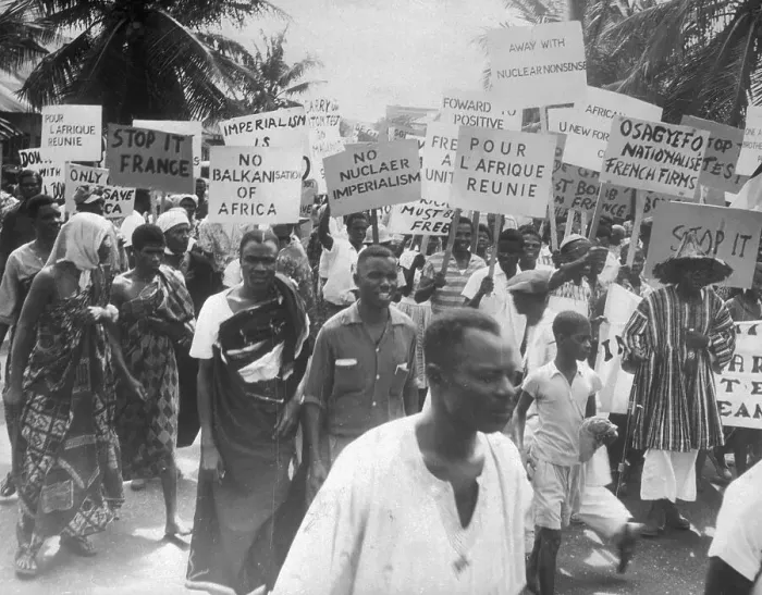 Framed Print : Africans Carry Signs Protesting Nuclear Weapons Framed Print : Africans Carry Signs Protesting Nuclear Weapons