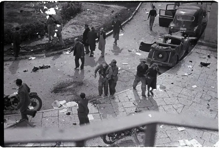 Framed Print : Aftermath Of Arab Bomb In Jerusalem Framed Print : Aftermath Of Arab Bomb In Jerusalem