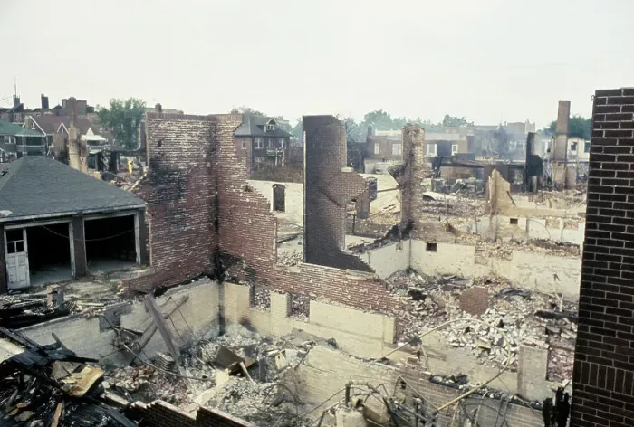 Framed Print : Aftermath Of Detroit Riots