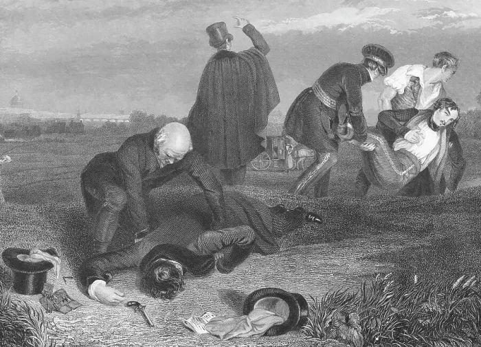 Framed Print : Aftermath of Pistol Duel Framed Print : Aftermath of Pistol Duel