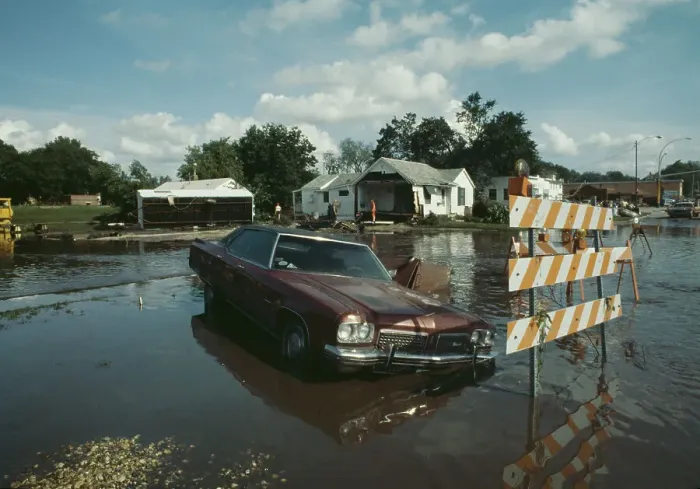 Framed Print : Aftermath Of Zumbro River Flooding