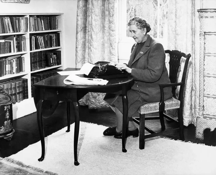 Framed Print : Agatha Christie Typing At Home Framed Print : Agatha Christie Typing At Home