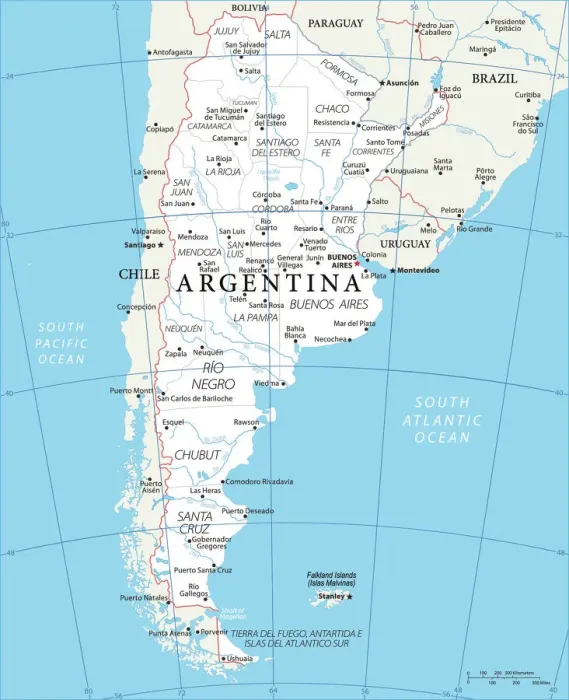 Framed Print : Agentina Refernce Map Framed Print : Agentina Refernce Map