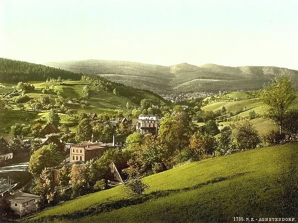 Agnetendorf im Riesengebirge, formerly Germany, today Jagniatkow, Czech Republic, Germany, Historic, digitally restored reproduction of a photochrome print from the 1890s