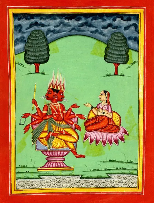 Framed Print : Agni and his consort Framed Print : Agni and his consort
