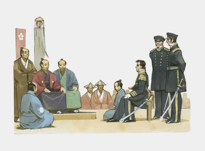 Framed Print : agreement, co-operation, discussion, history, horizontal, indoors, large group of people