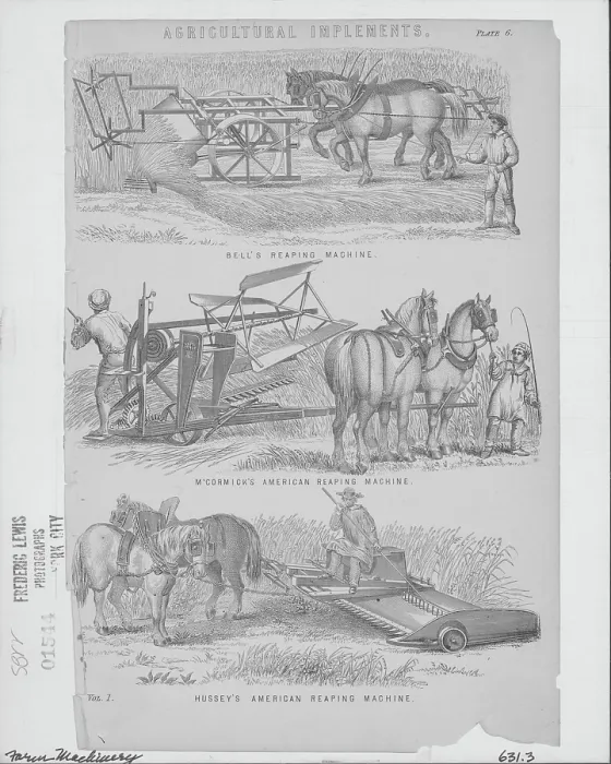 Framed Print : Agricultural Reaping Machinery
