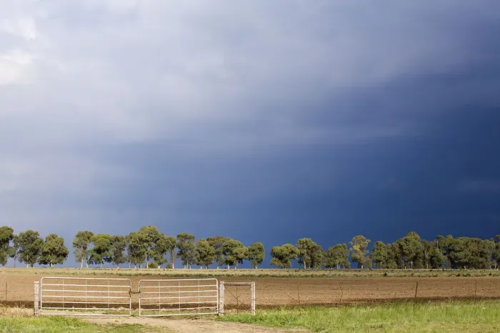 Framed Print : agriculture, cloud, color image, day, farm, fence, gate, horizontal, landscape, line Framed Print : agriculture, cloud, color image, day, farm, fence, gate, horizontal, landscape, line