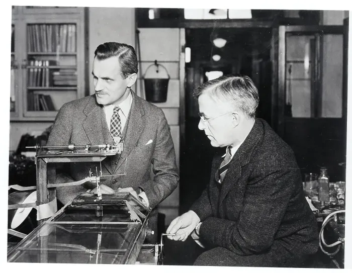 Framed Print : A.H. Compton With Irving Langmuir In Lab Framed Print : A.H. Compton With Irving Langmuir In Lab