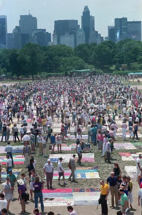 Framed Print : AIDS Memorial Quilt in Central Park Framed Print : AIDS Memorial Quilt in Central Park