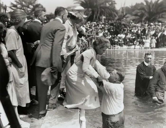 Framed Print : Aimee S. McPherson Baptizing Framed Print : Aimee S. McPherson Baptizing
