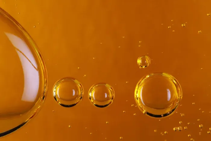 Framed Print : Air bubbles in oil, detail view