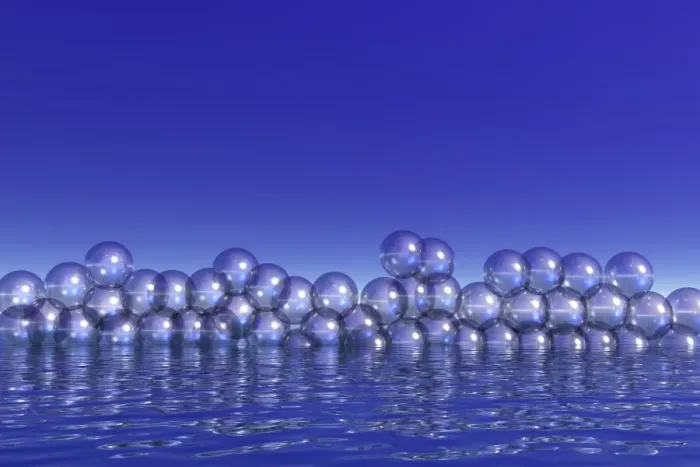 Framed Print : Air bubbles on water surface, 3D computer graphics Framed Print : Air bubbles on water surface, 3D computer graphics