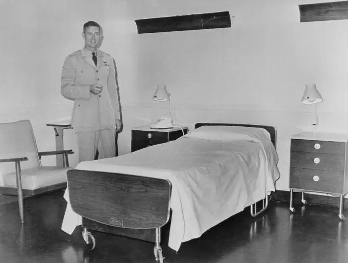 Framed Print : Air Force Captain Showing Hospital Room Framed Print : Air Force Captain Showing Hospital Room