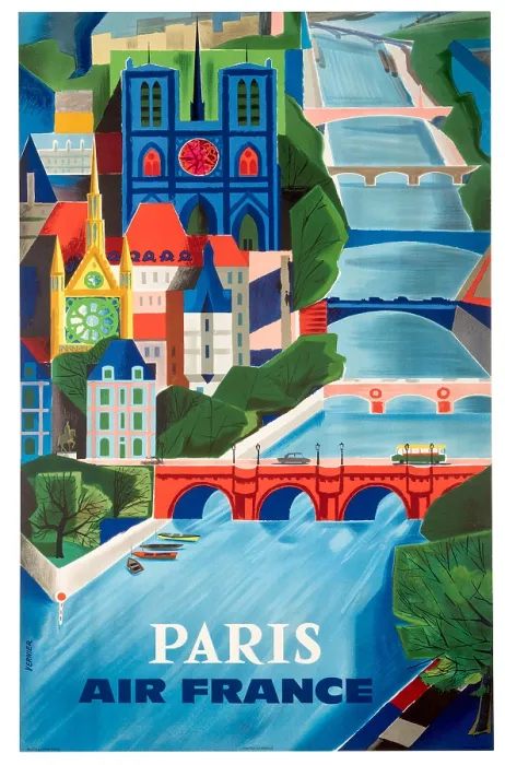 Framed Print : Air France Paris Poster Framed Print : Air France Paris Poster