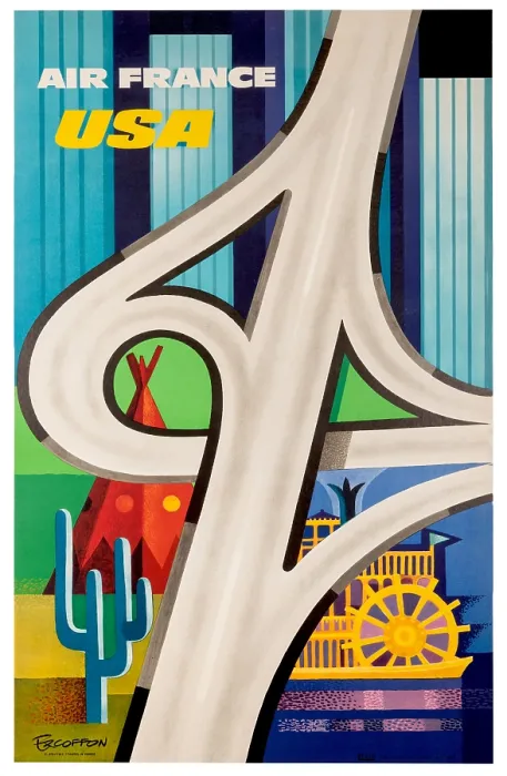 Framed Print : Air France USA Poster Framed Print : Air France USA Poster