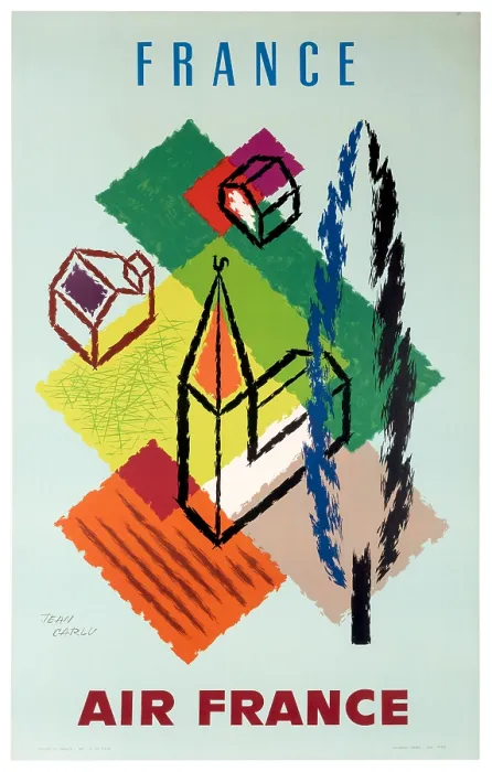 Framed Print : Air France Village Poster