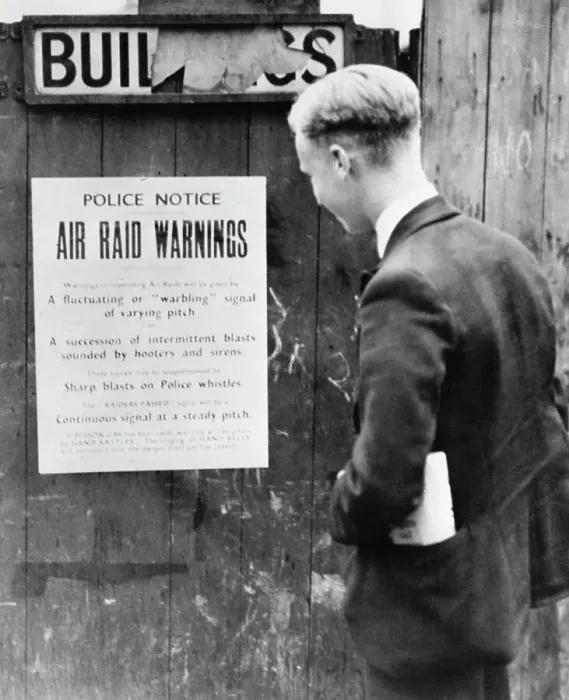 Framed Print : Air Raid Notice