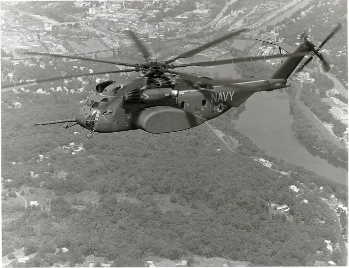 Framed Print : Air View Of Sikorsky Mh-53E Helicopter
