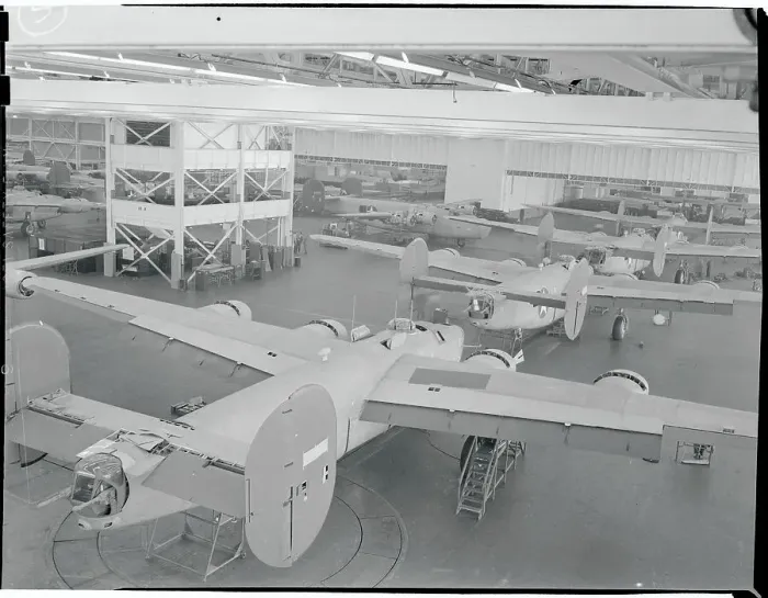 Framed Print : Aircraft in a Bomber Plant Framed Print : Aircraft in a Bomber Plant