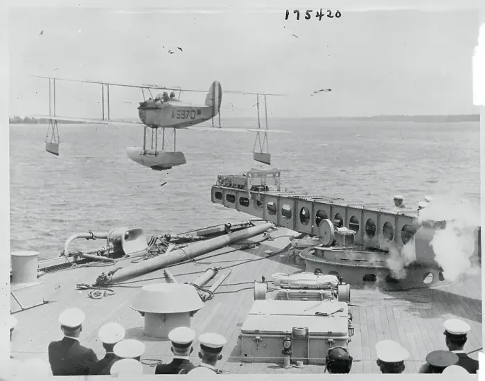 Framed Print : Aircraft Carrier Launching Aircraft Via Steam Catapult