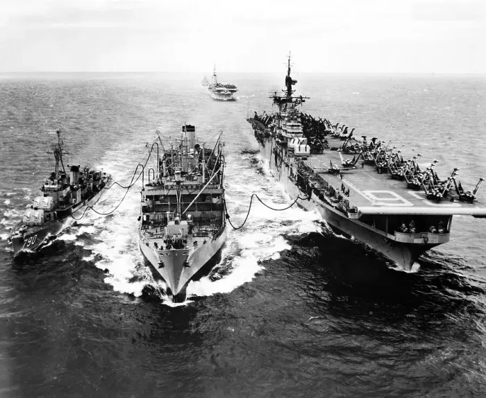 Framed Print : Aircraft Carriers Take On Fuel Oil Framed Print : Aircraft Carriers Take On Fuel Oil