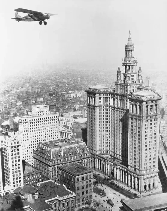 Framed Print : Aircraft Flying over New York
