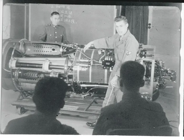 Framed Print : US Airman Explaining the Operation of a Jet Engine Framed Print : US Airman Explaining the Operation of a Jet Engine
