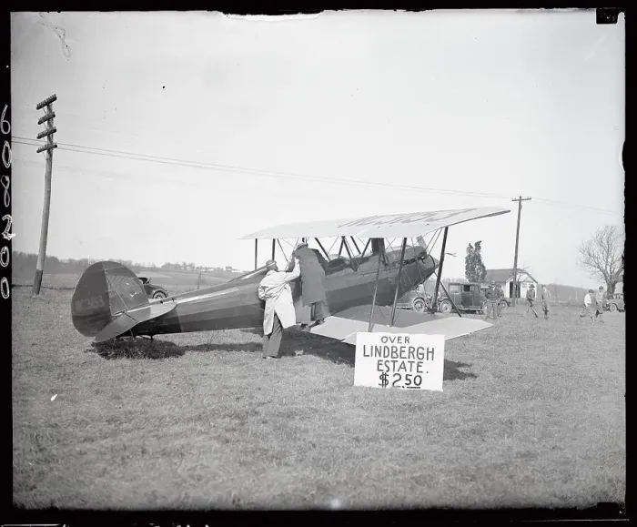 Framed Print : Airplane Charging for Rides over Lindbergh Estate Framed Print : Airplane Charging for Rides over Lindbergh Estate