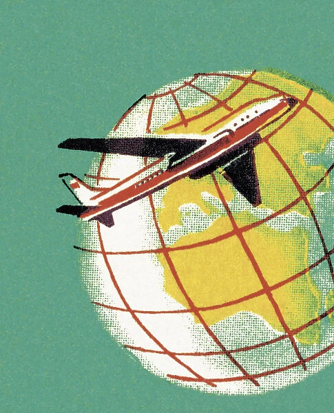 Airplane Circling the Globe