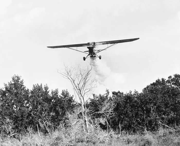 Framed Print : Airplane Dropping Cloud of Mosquito Insecticide Framed Print : Airplane Dropping Cloud of Mosquito Insecticide