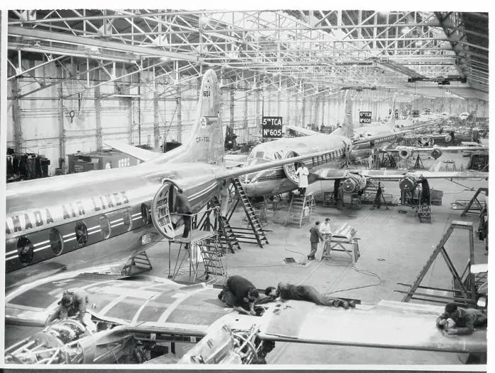 Framed Print : Airplane Employees Inside Hangar Framed Print : Airplane Employees Inside Hangar