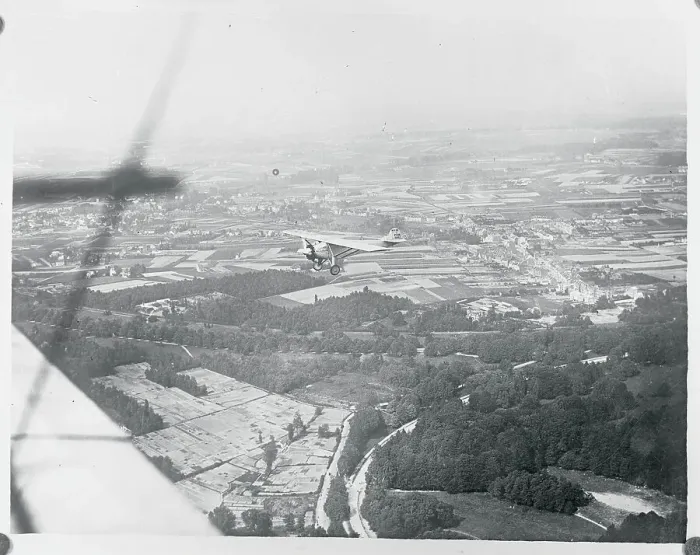 Framed Print : Airplane Flying Over Landscape Framed Print : Airplane Flying Over Landscape