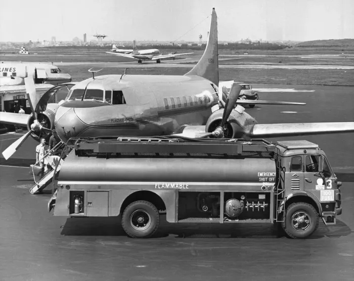 Framed Print : Airplane being fueled
