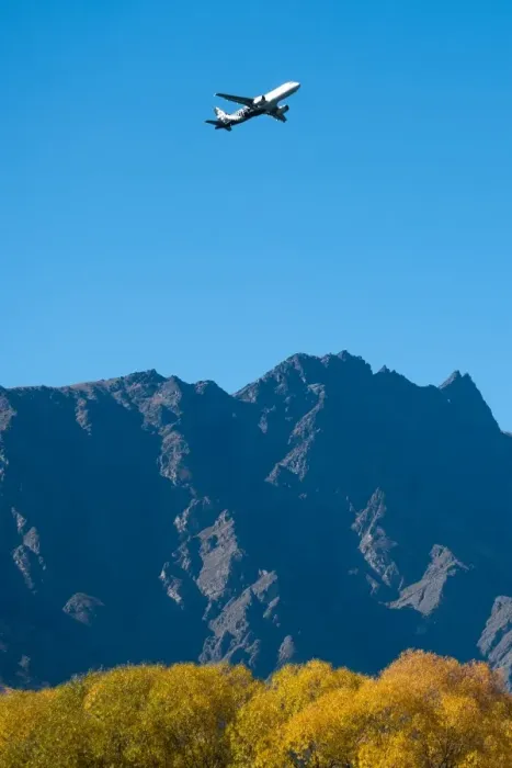 Framed Print : Airplane and Mountain range in Autumn Season Framed Print : Airplane and Mountain range in Autumn Season