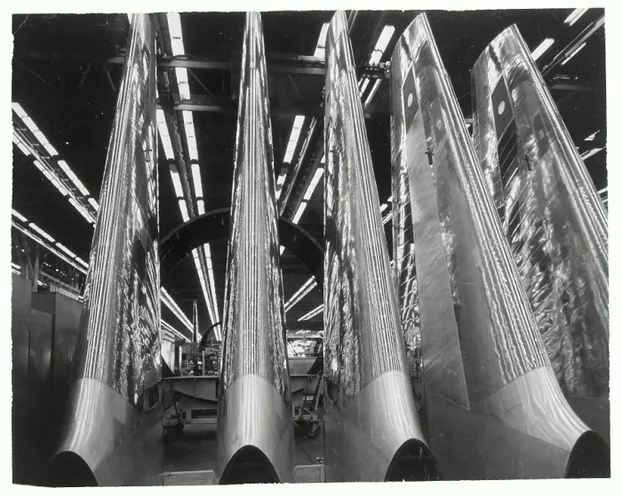 Framed Print : Airplane Parts in Hangar Framed Print : Airplane Parts in Hangar