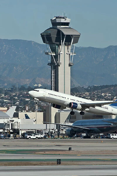 Airport Control Tower and Boeing 737
