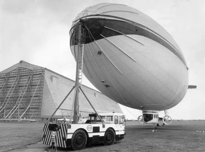 Framed Print : Airship. 12th March 1979: AD 500 airship wheeled out for trials at Cardignton Framed Print : Airship. 12th March 1979: AD 500 airship wheeled out for trials at Cardignton