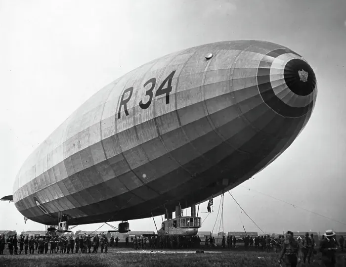 Framed Print : Airship After Crossing Atlantic