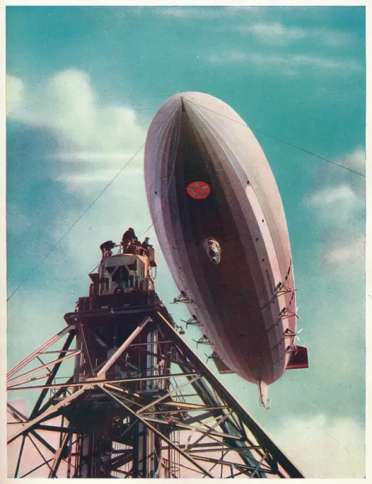 Framed Print : The US airship Macon being moored to the mobile mast at Lakehurst, New Jersey, c1935 (c1937) Framed Print : The US airship Macon being moored to the mobile mast at Lakehurst, New Jersey, c1935 (c1937)