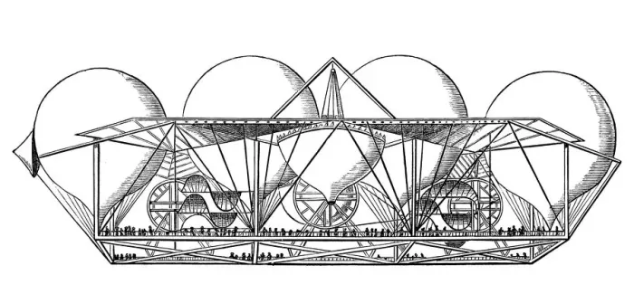 Framed Print : Airship project by Petin (French balloonist)