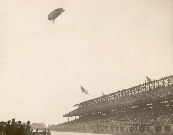 Framed Print : Airship Over The Speedway