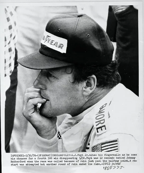 Framed Print : A.J. Foyt Biting Fingernails