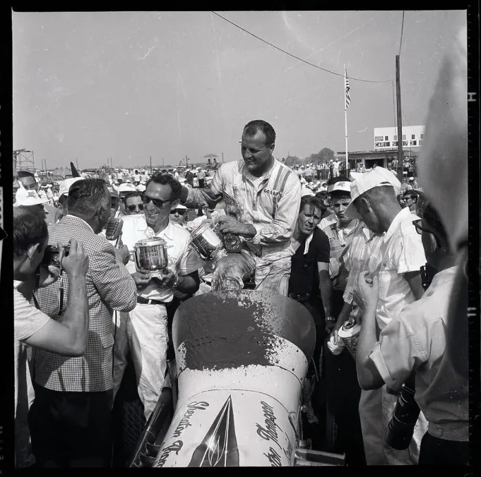 Framed Print : A.J. Foyt Celebrates Racing Win With Others Framed Print : A.J. Foyt Celebrates Racing Win With Others
