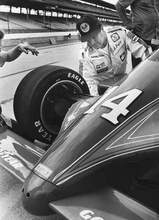 Framed Print : A.J. Foyt Checking his Race Car Framed Print : A.J. Foyt Checking his Race Car