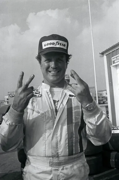 Framed Print : A.J. Foyt Crosses Fingers for Luck Before Race Framed Print : A.J. Foyt Crosses Fingers for Luck Before Race