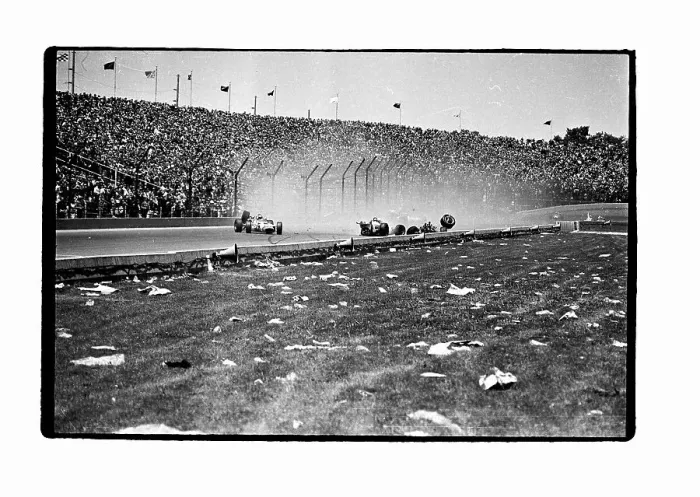 Framed Print : A.J. Foyt Crossing Finish Line in Race Car Framed Print : A.J. Foyt Crossing Finish Line in Race Car