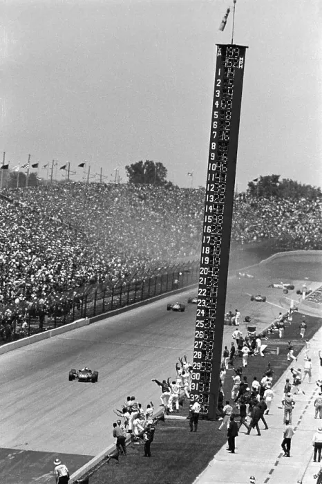 Framed Print : A.J. Foyt Crossing Finish Line in Race Car Framed Print : A.J. Foyt Crossing Finish Line in Race Car