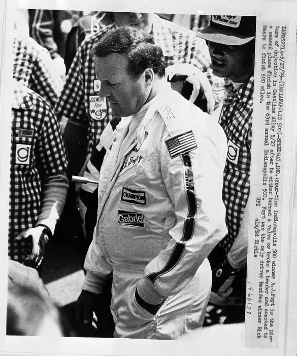 Framed Print : A.J. Foyt Looking Dejected Framed Print : A.J. Foyt Looking Dejected